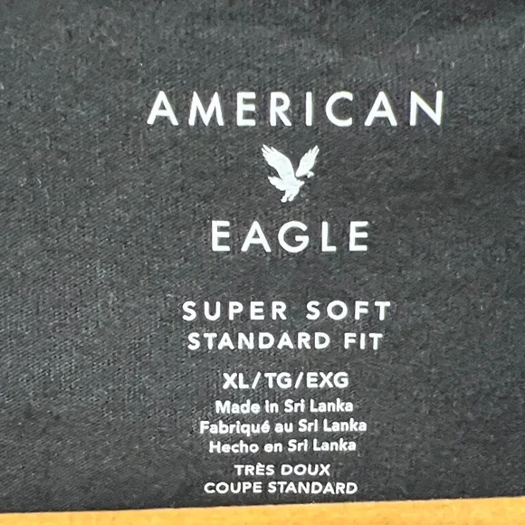 American Eagle Outfitters Men’s Black Long-Sleeve Tee with White Eagle Graphic - Picture 2 of 6